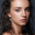 wholesale 14k Gold Flamingo Drop Earrings With Pink Crystal Wings For Women-0-4