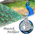 wholesale TOUPOP Peacock Necklace Blue Crystal Necklace 925 Sterling Silver Peacock Pendant Necklace Jewelry Gift For Women Mom Sister Wife Girlfriend Birthday Christmas Valentines Mother’s Day Gift -0-4