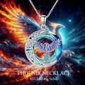wholesale 925 Sterling Silver Blue Crystal Celtic Phoenix Pendant Necklace-0-2