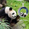 wholesale TOUPOP Christmas Gifts Panda Necklace Sterling Silver Crystal Origami Panda Necklace For Women Wife Mom I Love You To The Moon And Back Necklace Birthday Gifts -0-1