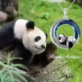 TOUPOP Sterling Silver Crystal Origami Panda Necklace Christmas Birthday Gifts-0-1