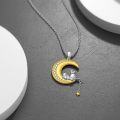 wholesale 925 Sterling Silver Crescent Moon with Bunny Charm Pendant Necklace for Women's Gifts-0-3