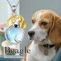 wholesale 925 Sterling Silver Moonstone Beagle Pendant Necklaces for Women - Memorial s-0-3
