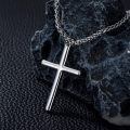wholesale 925 Sterling Silver &  Cross Pendant with Braided Chain - Christmas/Birthday Gift for Him-0-2