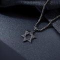 wholesale 925 Sterling Silver Star of David Pendant for Men's Jewelry Necklaces Gold Tone Chain 3D Design Minimalist Style Gift Idea-0-8