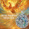 wholesale Sterling Silver Abalone Dragon Phoenix Wolf Pendant Necklace Oxidized Celtic Jewelry Gift for Women-0-9