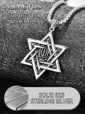 wholesale 925 Sterling Silver Star of David Pendant Necklace with Chain - Jewish s for Men-0-3