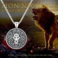 wholesale 925 Sterling Silver Round Lion Head Pendant Necklaces for Men & Women - Animal s-0-2