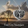 wholesale 925 Sterling Silver Heart Shaped Cremation Pendant With Tree Of Life Design-0-4