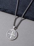 wholesale 925 Sterling Silver Saint Benedict Medal Cross Pendant Necklace for Men Women Catholic  36 Chain Length-0-3