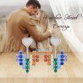wholesale 925 Sterling Silver Rainbow Crystal Heart-Shaped Drop Earring Charms for Women Girls Gift Set-0-5