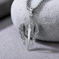 wholesale 925 Sterling Silver Angel Wing Sword Dagger Pendant Necklace for Men-0-3