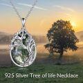 wholesale 925 Sterling Silver Moss Agate Tree of Life Pendant Necklace for Women Birthdays Gift Ideas-0-2