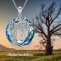 wholesale 925 Sterling Silver Blue Crystal Tree of Life Initial Necklace Family Letter Pendant Birthday Mother s Day Gifts for Her-0-105