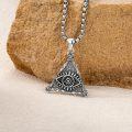 wholesale 925 Sterling Silver Triangle Evil Eye Pendant Necklace  for Men & Women-0-1