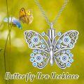 wholesale 925 Sterling Silver Evil Eye Butterfly Cremation Keepsake Urn Necklace with Blue Crystals and Chain 24 Length-0-1