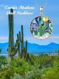 TOUPOP Sterling Silver Abalone Shell Cactus Tree Of Life Pendant Necklace-0-5
