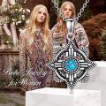 wholesale 925 Sterling Silver Turquoise Star Pendant Necklace for Women Bohemian Style Western s-0-5