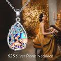 wholesale 925 Sterling Silver Abalone Shell Mermaid Tree of Life Pendant Necklace-0-2