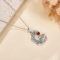 wholesale 925 Sterling Silver Crescent Moon Heart Pendant Necklace-0-3