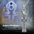 wholesale 925 Sterling Silver Abalone Shell Ankh Cross Pendant Necklace  Ancient Egypt Charm Jewelry for Men Women Gifts-0-5