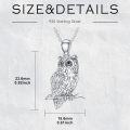 wholesale 925 Sterling Silver Lab-Grown Cubic Zirconia Owl Pendant Necklace for Women-0-2