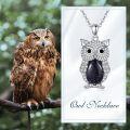 wholesale  Sterling Silver Lapis Turquoise Malachite Larimar Opal Owl Necklace Gift -0-28