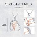 wholesale 925 Sterling Silver Rose Gold Dancing Girl Heart Pendant Necklace-0-4