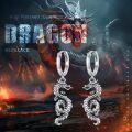 wholesale 925 Sterling Silver Dragon Shape Drop Earrings for Women and Men-0-4