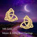 wholesale 14K Gold Solid Celtic Knot Stud Earrings for Women - Irish s-0-4