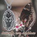 wholesale 925 Sterling Silver Butterfly & Pinecone Cremation Keepsake Pendant with Funnel and Chain-0-4