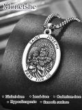 wholesale 925 Sterling Silver St Joseph Medal Necklace for Men Women Catholic Jewelry Prayer Charm Gift 3D Pray For Us Pendant Chain Christian Faith Symbolic Religious Gifts -0-3