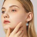 wholesale 925 Sterling Silver Blue Crystal Snowflake Drop Earrings - Winter  for Her-0-1