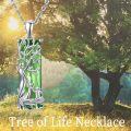 wholesale 925 Sterling Silver Green Austrian Crystal Tree of Life Pendant Necklaces for Women Mothers Day Gifts-0-5