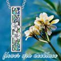 wholesale 925 Sterling Silver Abalone Shell Flower Pendant Urn Keepsake Memorial Ashes Holder Necklace with Funnel and Cleaning Brush Set for Adults (Plumeria)-0-4