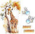 wholesale 925 Sterling Silver Giraffe Moonstone Stud Hoop Earrings for Girls and Women-0-2
