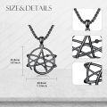 wholesale Black 925 Sterling Silver Pentagram Atom Pendant Necklaces for Men-0-2