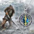 wholesale 925 Sterling Silver Metal Norse Pendant with Sword and Dragon Design - Viking Jewelry for Men & Women-0-4