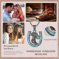 wholesale Sterling Silver Stone Western Cowboy Horseshoe Necklace Cowgirl Gift-0-23