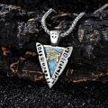 wholesale 925 Sterling Silver Eye Of Horus Pyramid Pendant Necklace Wholesale With Turquoise Inlay And Hieroglyphic Details-0-5
