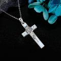 wholesale Sterling Silver Crucifix St Benedict Medals Pendant Necklace for Women Men-0-7