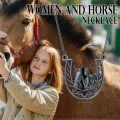 wholesale 925 Sterling Silver Black Plated Celtic Knot Horse & Girl Pendant Necklace w/Horseshoe Charm for Women-0-4