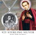 wholesale 925 Sterling Silver Saint John Pendant with Crucifix Charm Prayer  for Men Women Boys Girls-0-3