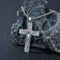 wholesale 925 Sterling Silver Crucifix Pendant with Cross and Jesus Statue on Chain for Men Women  24 Length-0-2
