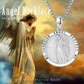 wholesale 925 Sterling Silver Guardian Angel Protection Pendant Necklace-0-1
