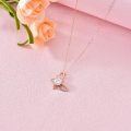 TOUPOP 14K Rose Gold Moissanite Crystal Butterfly Pendant Necklace-0-4
