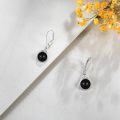 wholesale 925 Sterling Silver Onyx Leverback Drop Earrings 48mm Long-0-2