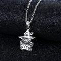 wholesale 925 Sterling Silver Wizard Skull with Cards Pendant Necklaces for Men & Women - Gothic Memento Mori Halloween s-0-1