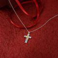 wholesale Sterling Silver Abalone Shell Cross Necklace Christian Gift for Women-0-8
