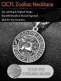 wholesale  Sterling Silver Zodiac Necklace for Men 12 Constellation Horoscope Pendant Birthday Father s Day Gift -0-8